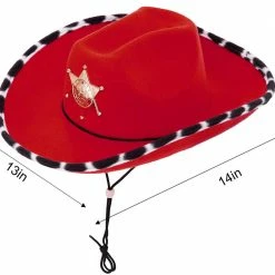 Spooktacular Creations Headwear Red Cowboy Hats Cosplay Accessories, 2 Packs