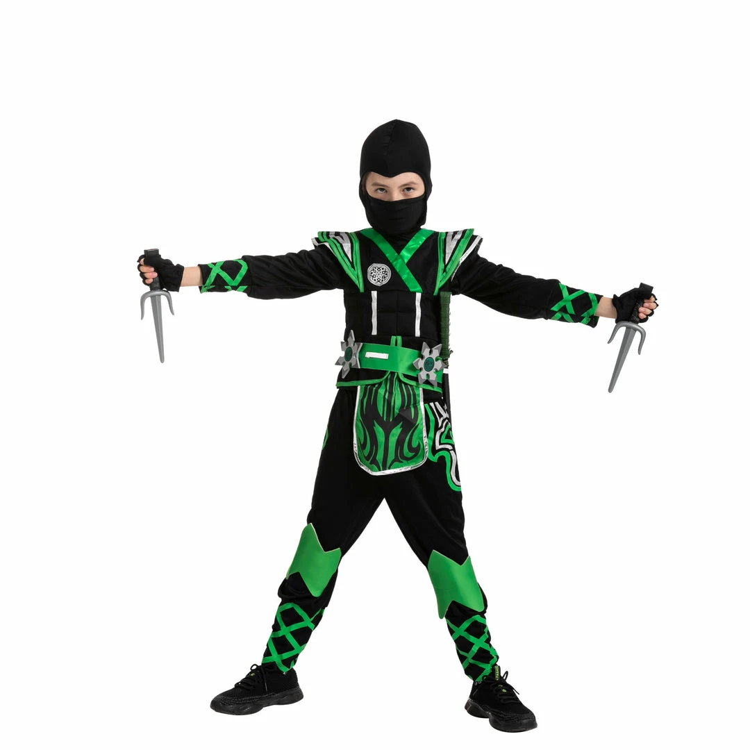 Spooktacular Creations Green Ninja Costume For Role Play Cosplay- Child Classic Costumes 3 Spooktacular Creations Green Ninja Costume For Role Play Cosplay- Child Classic Costumes