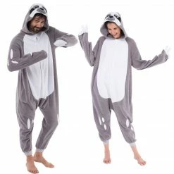 Spooktacular Creations Sloth Animal Onesie Pajama Costume - Adult Animal Costumes