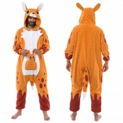 Spooktacular Creations Kangaroo Onesie Costume Pajamas - Adult Animal Costumes
