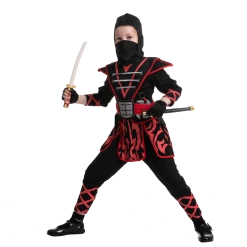 Spooktacular Creations Samurai Red Ninja Costume For Girls Cosplay- Child
