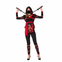 Spooktacular Creations Sexy Darkness Ninja Warrior Costume For Women With Ninja Mask