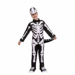 Spooktacular Creations Cartoonish Skeleton T-rex Costume For Role Play Cosplay- Child Child Costumes