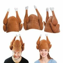Spooktacular Creations Plush Roasted Turkey Hats, 3 Pack Headwear
